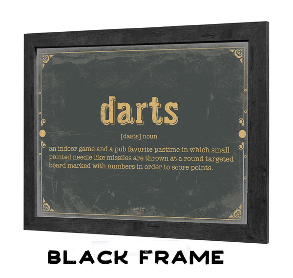 Bella Frye Darts Word Definition Wall Art - Gift for Darts Dictionary Artwork