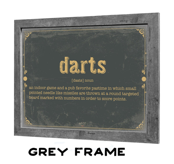 Bella Frye Darts Word Definition Wall Art - Gift for Darts Dictionary Artwork