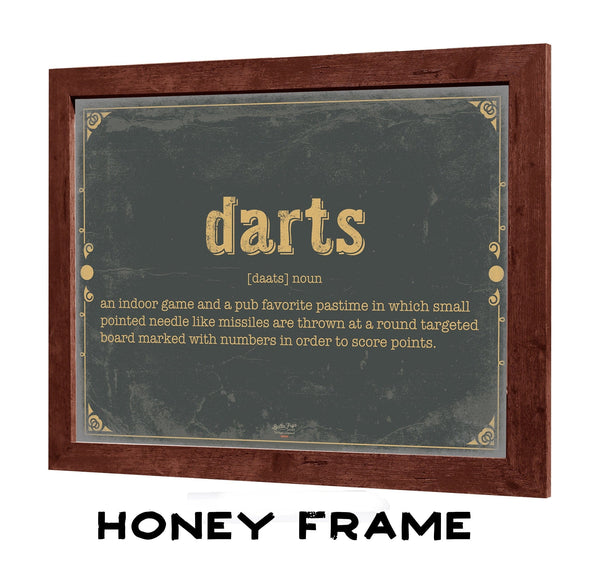 Bella Frye Darts Word Definition Wall Art - Gift for Darts Dictionary Artwork