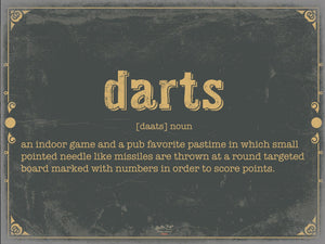 Bella Frye Darts Word Definition Wall Art - Gift for Darts Dictionary Artwork