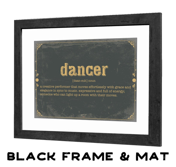 Bella Frye Dancer Word Definition Wall Art - Gift for Dancer Dictionary Artwork