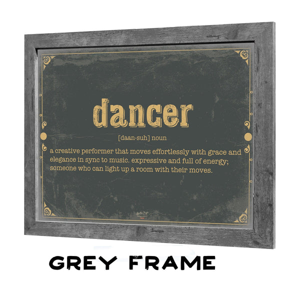 Bella Frye Dancer Word Definition Wall Art - Gift for Dancer Dictionary Artwork