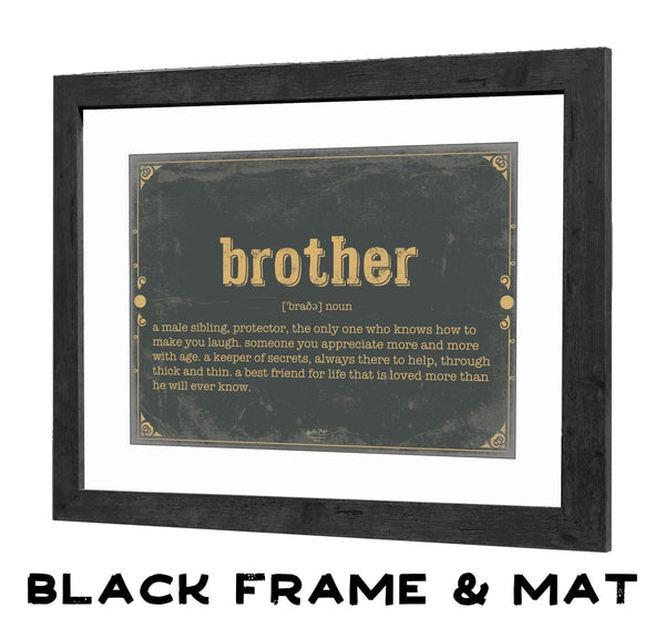 Bella Frye Brother Word Definition Wall Art - Gift for Brother Dictionary Artwork