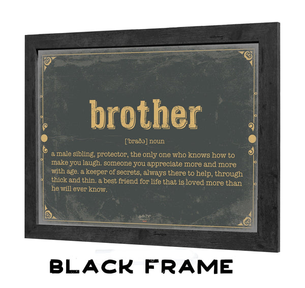 Bella Frye Brother Word Definition Wall Art - Gift for Brother Dictionary Artwork