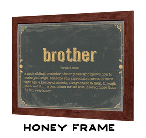 Bella Frye Brother Word Definition Wall Art - Gift for Brother Dictionary Artwork