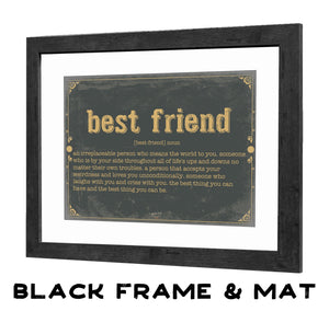 Bella Frye Best Friend Word Definition Wall Art - Gift for Best Friend Dictionary Artwork