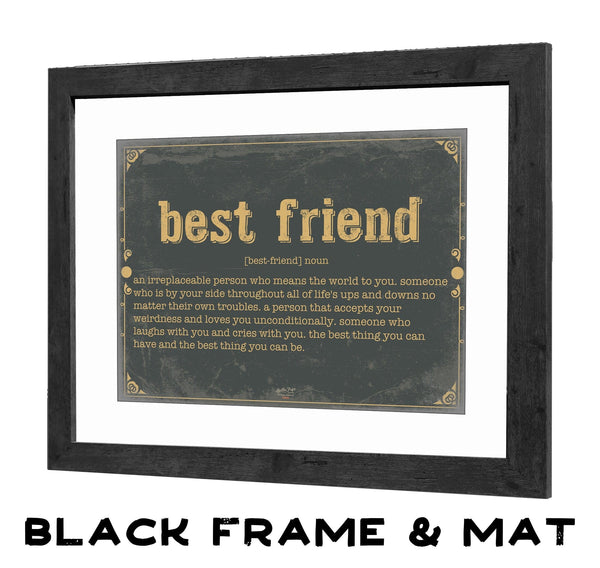 Bella Frye Best Friend Word Definition Wall Art - Gift for Best Friend Dictionary Artwork