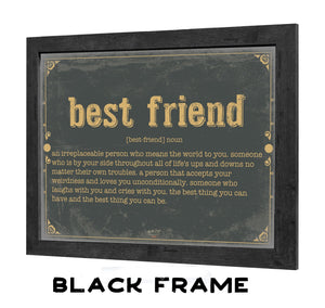 Bella Frye Best Friend Word Definition Wall Art - Gift for Best Friend Dictionary Artwork