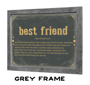 Bella Frye Best Friend Word Definition Wall Art - Gift for Best Friend Dictionary Artwork