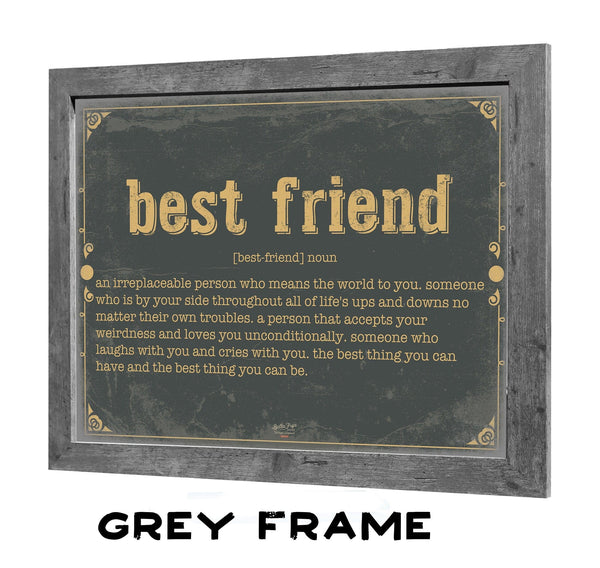 Bella Frye Best Friend Word Definition Wall Art - Gift for Best Friend Dictionary Artwork