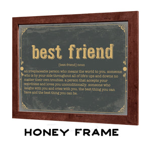 Bella Frye Best Friend Word Definition Wall Art - Gift for Best Friend Dictionary Artwork