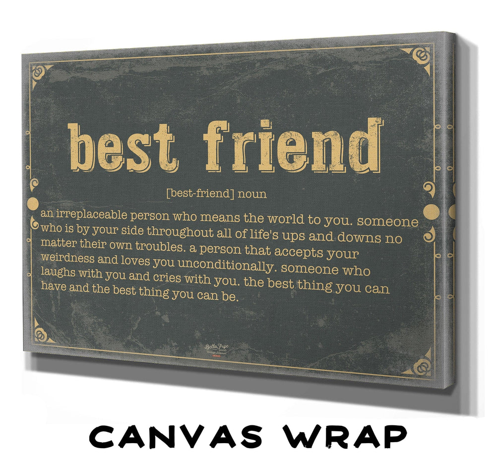 Bella Frye Best Friend Word Definition Wall Art - Gift for Best Friend Dictionary Artwork