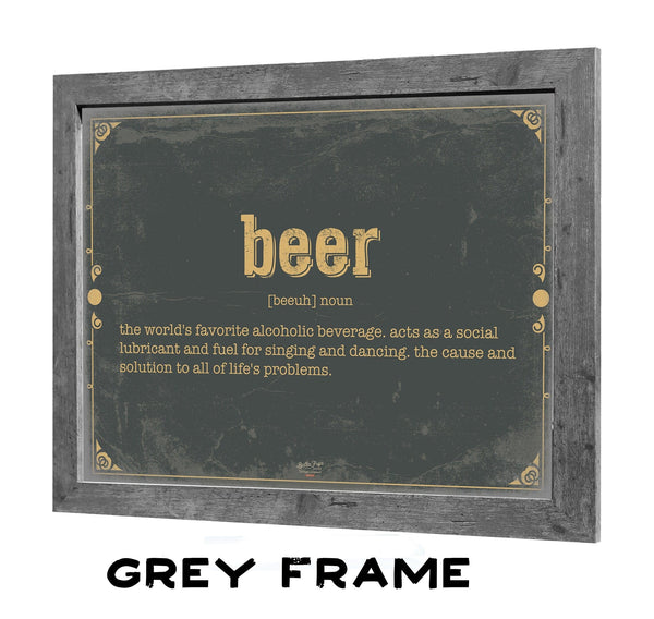 Bella Frye Beer Word Definition Wall Art - Gift for Beer Dictionary Artwork