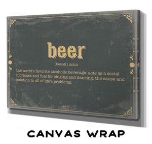 Bella Frye Beer Word Definition Wall Art - Gift for Beer Dictionary Artwork