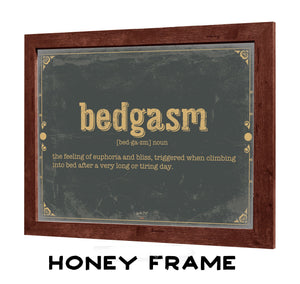 Bella Frye Bedgasm Word Definition Wall Art - Gift for Bedgasm Dictionary Artwork