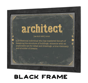 Bella Frye Architect Word Definition Wall Art - Gift for Architect Dictionary Artwork