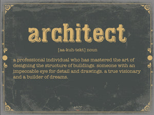 Bella Frye Architect Word Definition Wall Art - Gift for Architect Dictionary Artwork