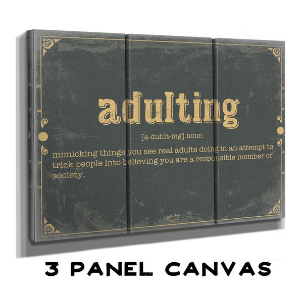 Bella Frye Adulting Word Definition Wall Art - Gift for Adulting Dictionary Artwork