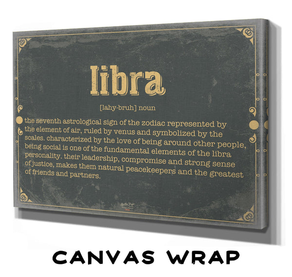 Bella Frye Libra Word Definition Wall Art - Gift for Libra Dictionary Artwork