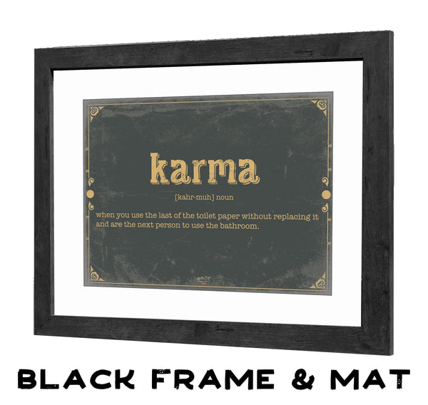 Bella Frye Karma Word Definition Wall Art - Gift for Karma Dictionary Artwork