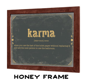 Bella Frye Karma Word Definition Wall Art - Gift for Karma Dictionary Artwork