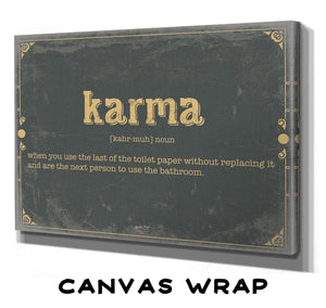 Bella Frye Karma Word Definition Wall Art - Gift for Karma Dictionary Artwork