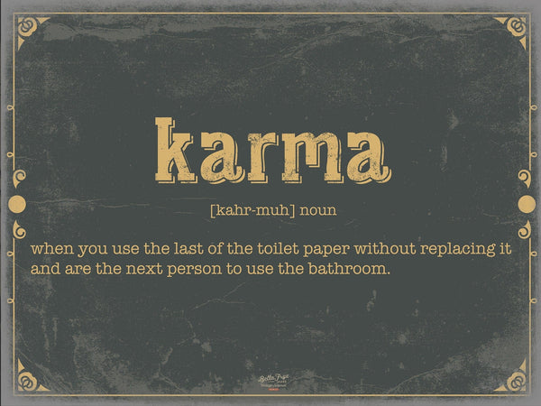 Bella Frye Karma Word Definition Wall Art - Gift for Karma Dictionary Artwork