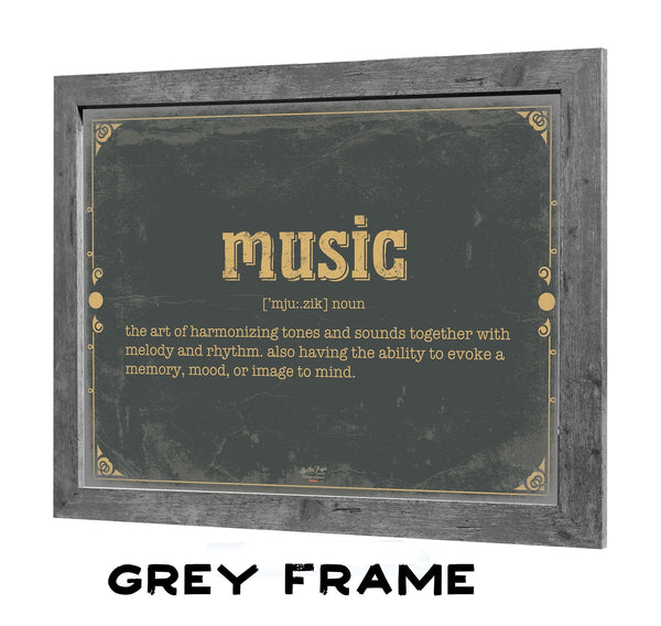 Bella Frye Music Word Definition Wall Art - Gift for Music Dictionary Artwork