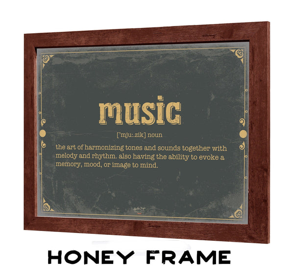 Bella Frye Music Word Definition Wall Art - Gift for Music Dictionary Artwork