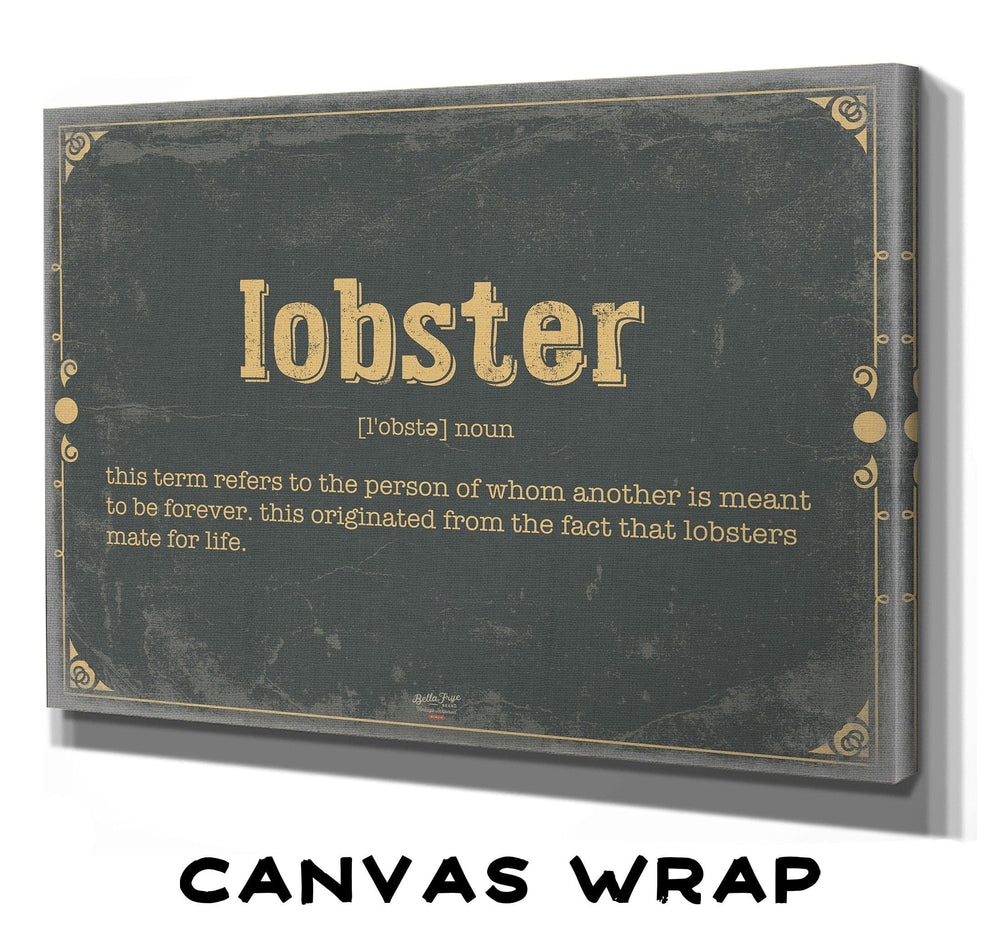 Bella Frye Lobster Word Definition Wall Art - Gift for Lobster Dictionary Artwork