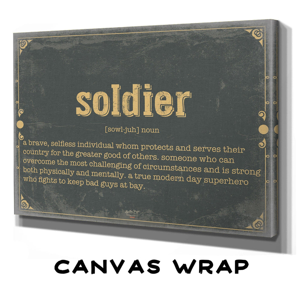 Bella Frye Soldier Word Definition Wall Art - Gift for Soldier Dictionary Artwork