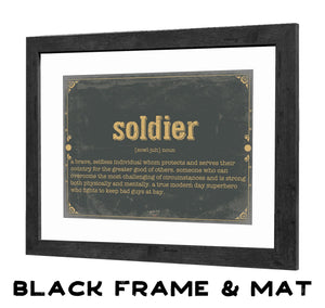 Bella Frye Soldier Word Definition Wall Art - Gift for Soldier Dictionary Artwork