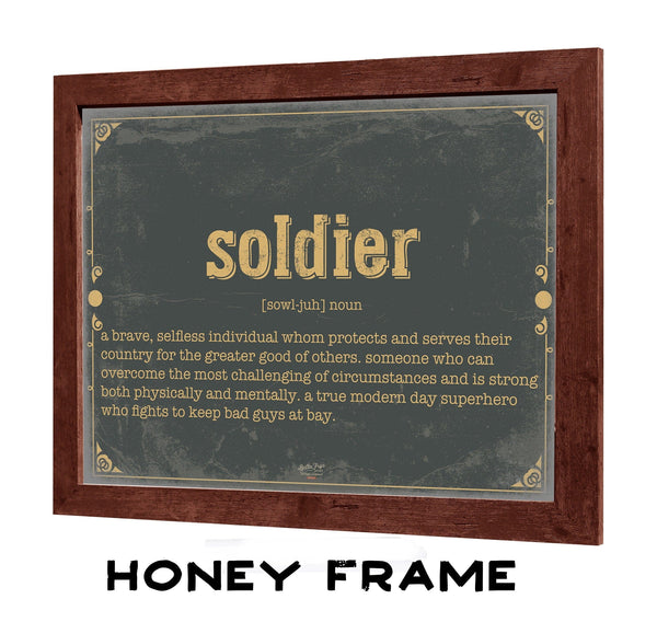 Bella Frye Soldier Word Definition Wall Art - Gift for Soldier Dictionary Artwork