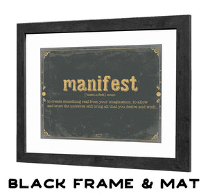 Bella Frye Manifest Word Definition Wall Art - Gift for Manifest Dictionary Artwork