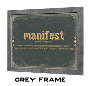 Bella Frye Manifest Word Definition Wall Art - Gift for Manifest Dictionary Artwork