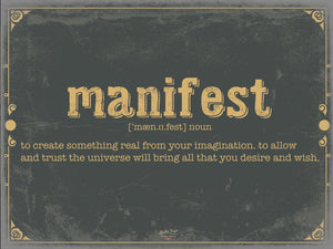 Bella Frye Manifest Word Definition Wall Art - Gift for Manifest Dictionary Artwork