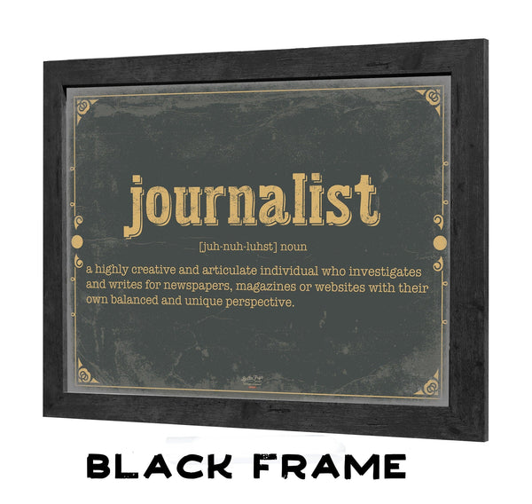 Bella Frye Journalist Word Definition Wall Art - Gift for Journalist Dictionary Artwork