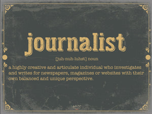 Bella Frye Journalist Word Definition Wall Art - Gift for Journalist Dictionary Artwork