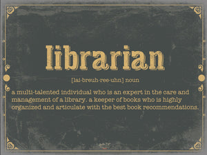 Bella Frye Librarian Word Definition Wall Art - Gift for Librarian Dictionary Artwork