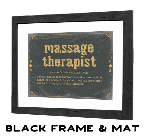 Bella Frye Massage Therapists Word Definition Wall Art - Gift for Massage Therapists Dictionary Artwork