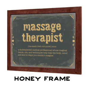 Bella Frye Massage Therapists Word Definition Wall Art - Gift for Massage Therapists Dictionary Artwork