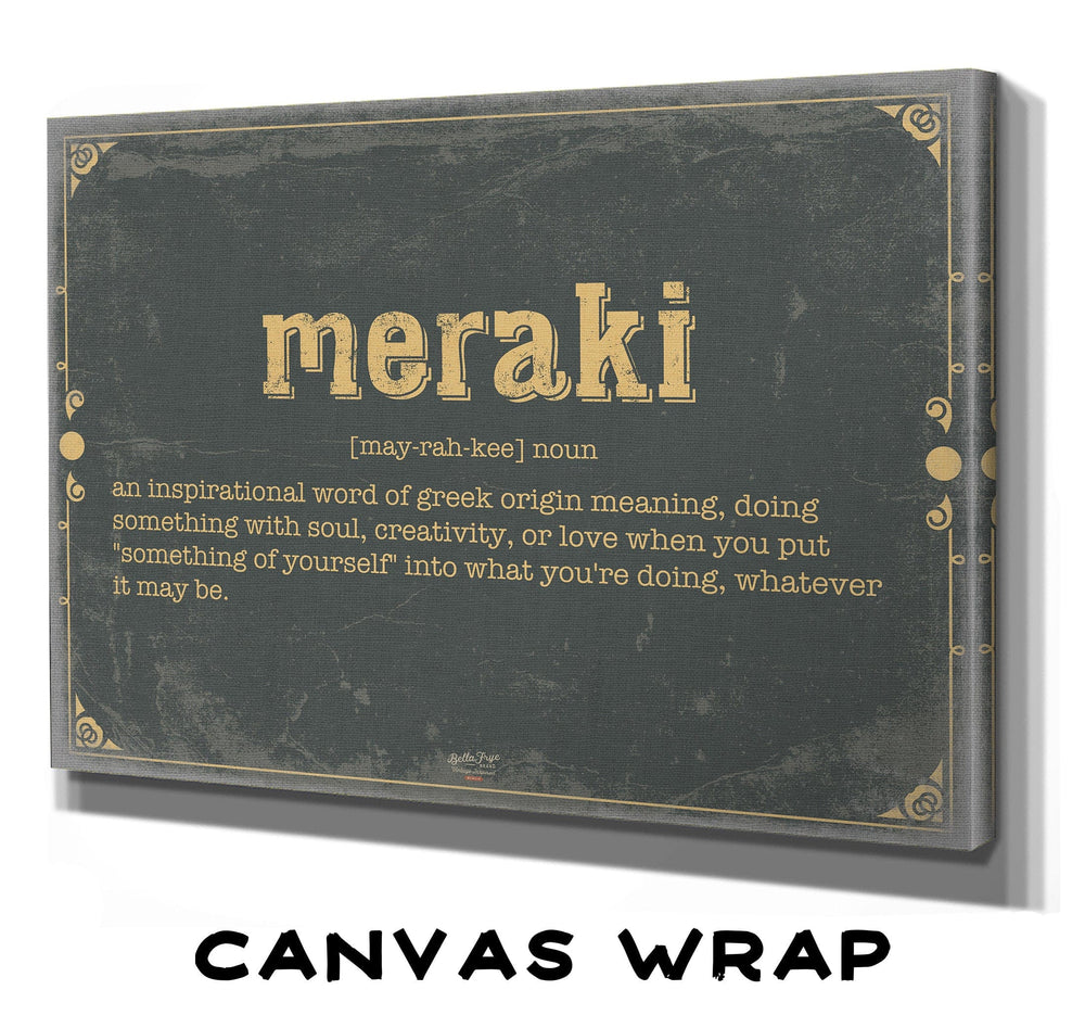 Bella Frye Meraki Word Definition Wall Art - Gift for Meraki Dictionary Artwork