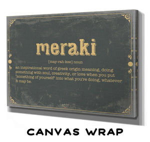 Bella Frye Meraki Word Definition Wall Art - Gift for Meraki Dictionary Artwork