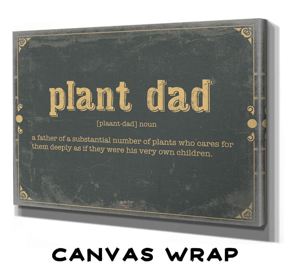 Bella Frye Plant Dad Word Definition Wall Art - Gift for Plant Dad Dictionary Artwork