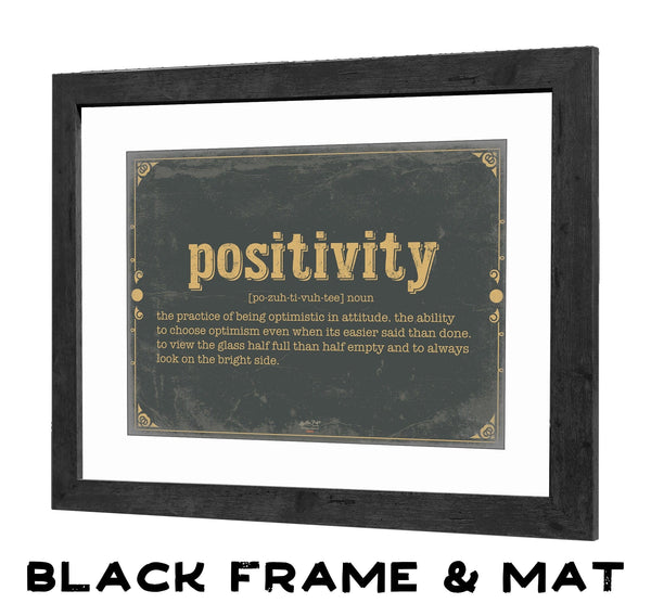 Bella Frye Positivity Word Definition Wall Art - Gift for Positivity Dictionary Artwork