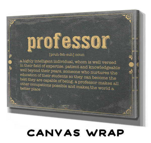 Bella Frye Professor Word Definition Wall Art - Gift for Professor Dictionary Artwork