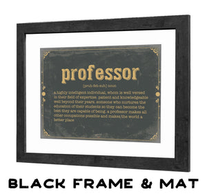 Bella Frye Professor Word Definition Wall Art - Gift for Professor Dictionary Artwork