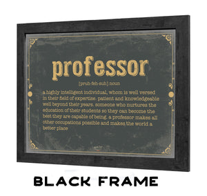 Bella Frye Professor Word Definition Wall Art - Gift for Professor Dictionary Artwork