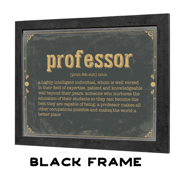 Bella Frye Professor Word Definition Wall Art - Gift for Professor Dictionary Artwork