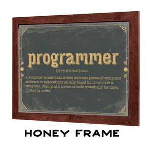 Bella Frye Programmer Word Definition Wall Art - Gift for Programmer Dictionary Artwork